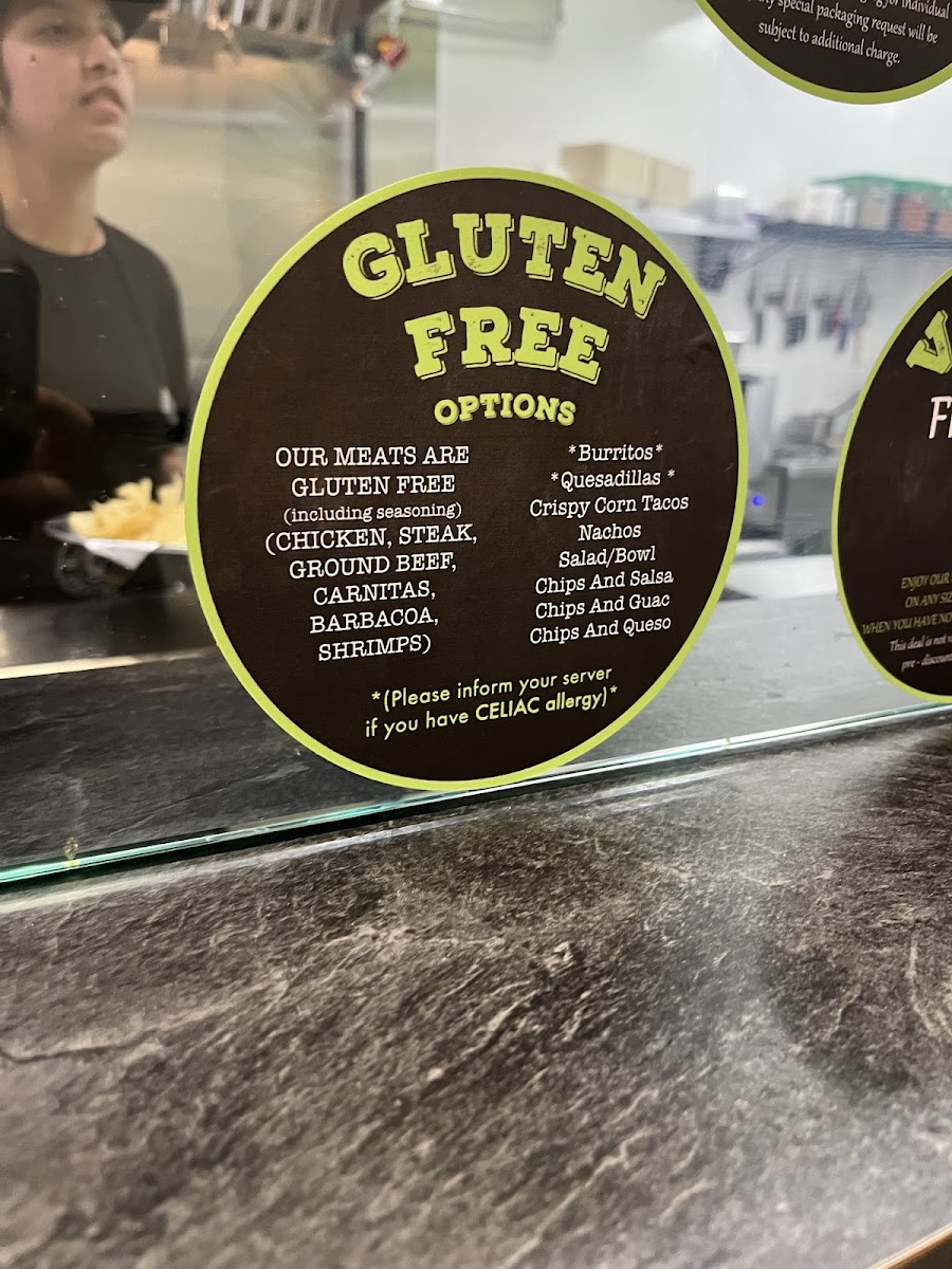 Guac Mexi Grill gluten-free menu