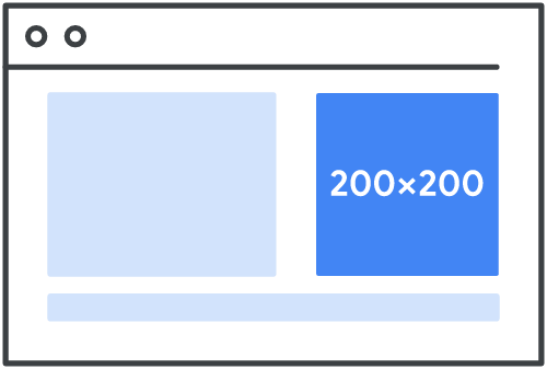 Example of a 200x200 pixel square ad on a page