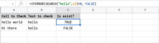 Google sheets if cell contains SEARCH formula