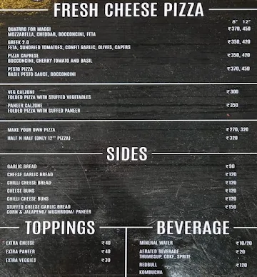 Pizzawala menu 