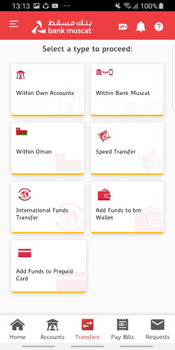 Screenshot Bank Muscat Mobile banking