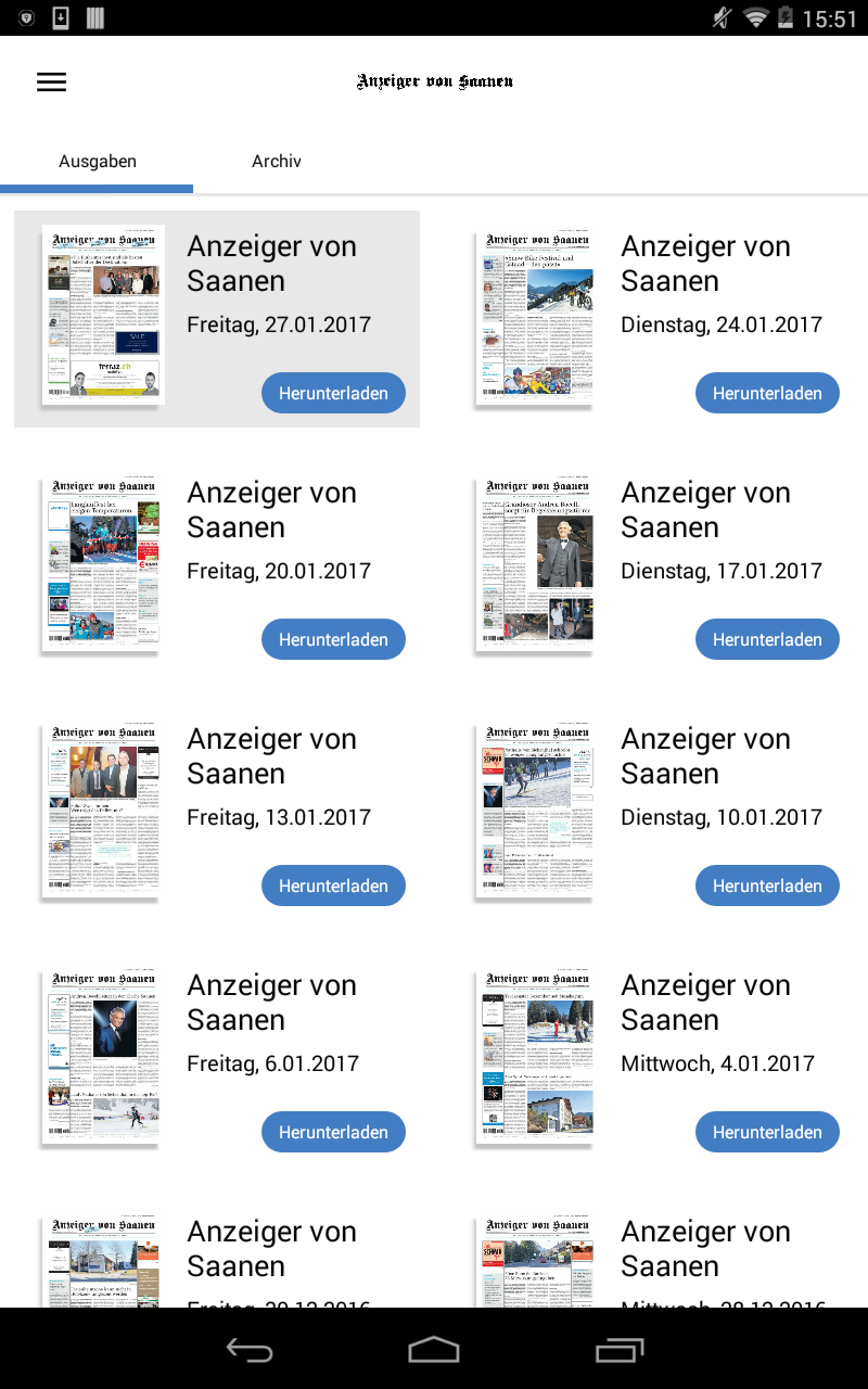 Anzeiger von Saanen Screen 1