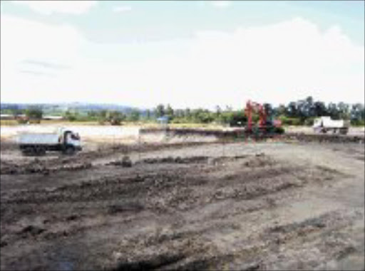 SLOG: Construction site of the state of the art Mbombela Stadium in Nelspruit. © Sowetan.