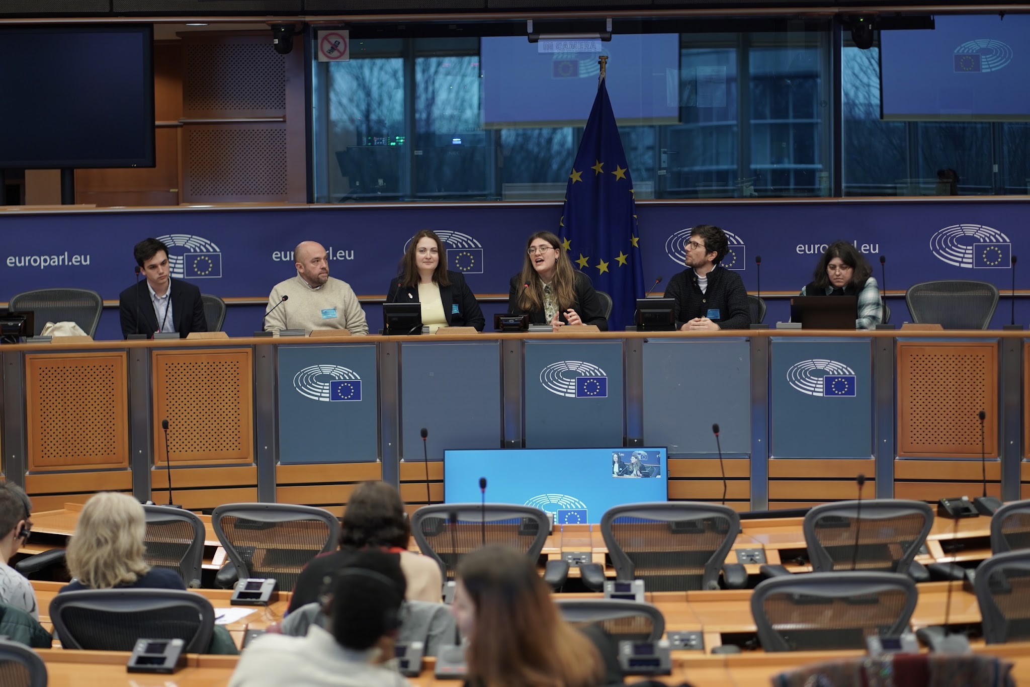 : The VTJ2 partners’ representatives sitting at the speakers panel during the project’s International Multiplier Event (BE)