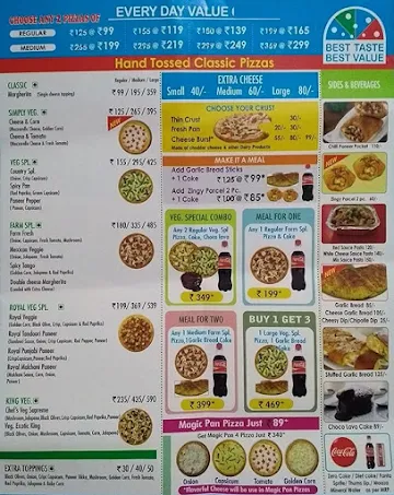 DA Pizza Palace menu 