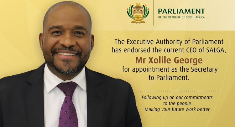 Parliament has endorsed the appointment of Xolile George as its new secretary.