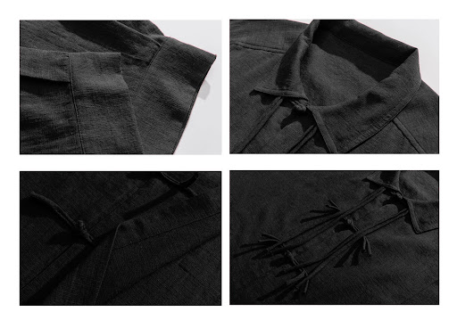 Title 2, Mens Chinese retro Tang suit solid color shirt...