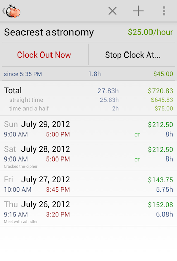 Hours Tracker Work Time Sheet apk