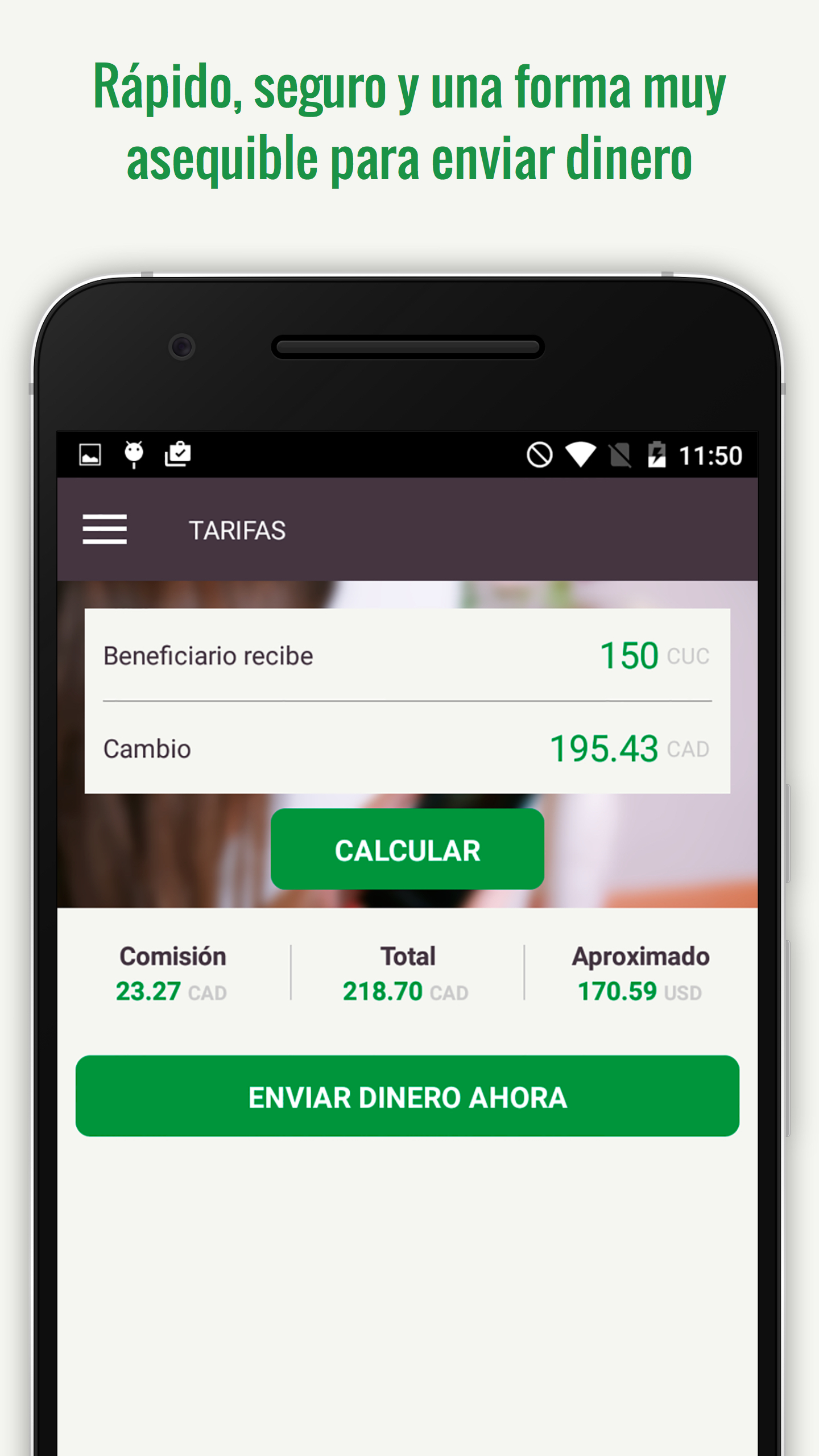 Android application Envío Dinero screenshort