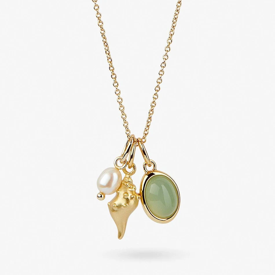 Europees-Amerikaanse schelpenketting parelketting retro seaside stijl Frans ontwerp voor een elegante strandlook.
