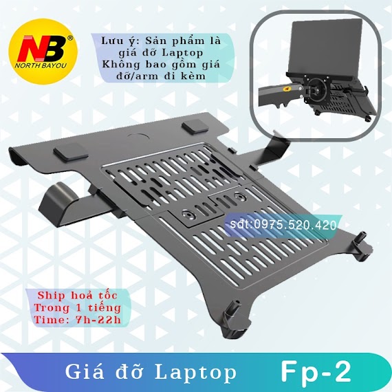 Fp2 - Giá Đỡ Kẹp Laptop, Máy Tính Bảng, [Màn Hình 10 - 17.3 Inch] - [Lắp Đặt Cùng Các Tay Treo Màn Hình]