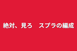 絶対、見ろ　スプラの編成