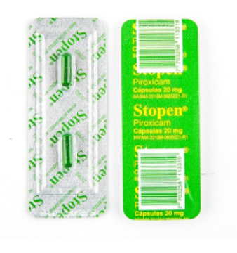 Stopen Piroxicam 20 mg Eurofarma Caja x 2 Cápsulas  