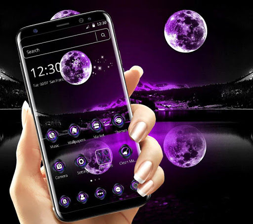 Purple Moon Light Night Launcher Theme ?