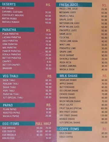 Cafe VJTI menu 