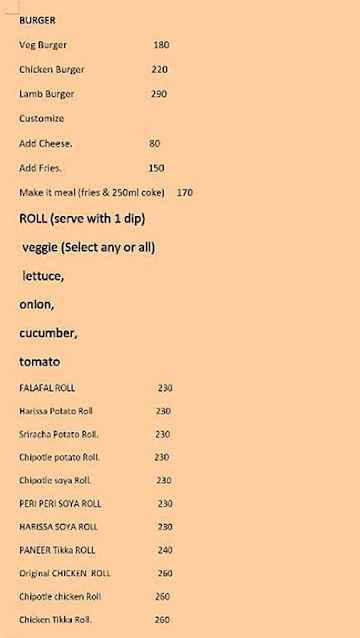 Doner Xpress menu 