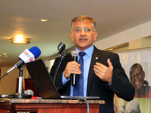 NEW PRODUCT: Alexander Forbes chief executive officer Sundeep Raichura at the unveiling of the post retirement medical scheme in Nairobi. Photo/File