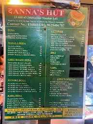 The Anna's Hut menu 1