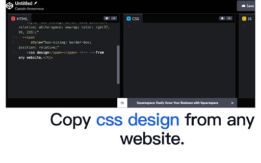 CopyCss - Copy css scan from any website.