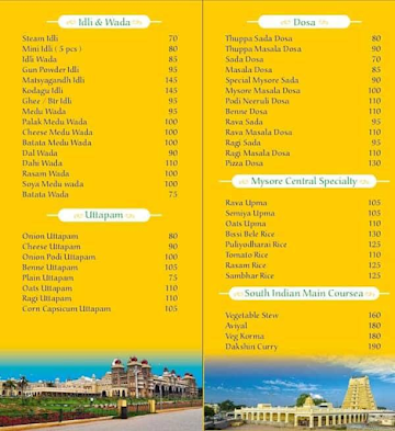 Mysore Central menu 