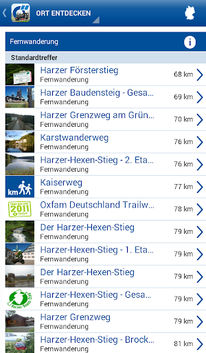 Screenshot Harz-App von Das Örtliche