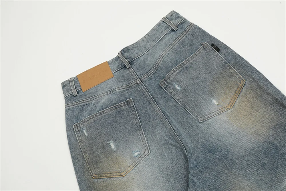 Title 9, Calças jeans retas desbotadas com gradiente e r...