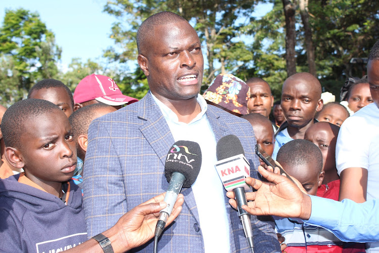 Kiharu MP Ndindi Nyoro at St Mary's Catholic church in Murang'a town.