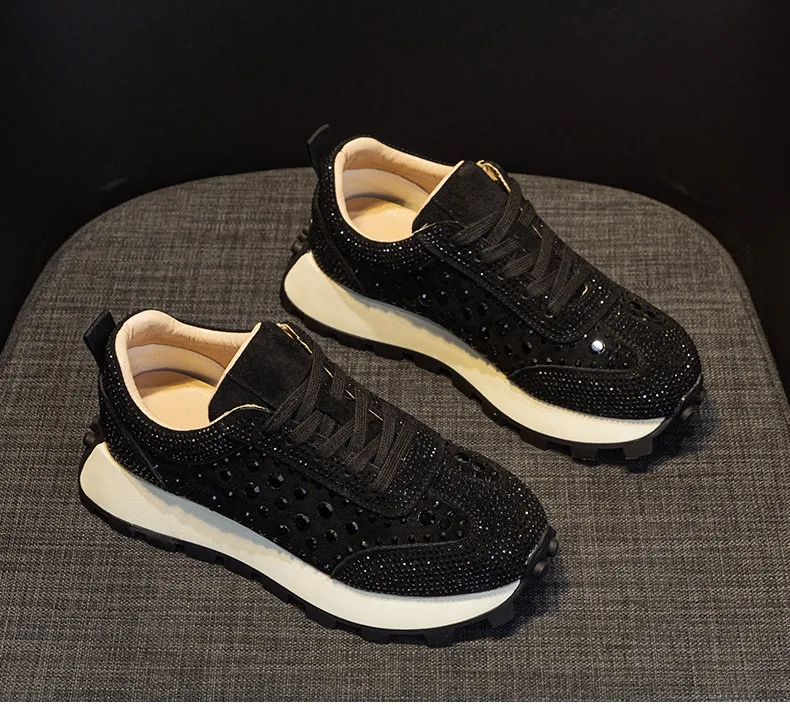 Title 12, Ženske Platform Rhinestone Kožne Cortez patike....