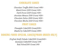 Bakers Farm Cake Shop menu 1