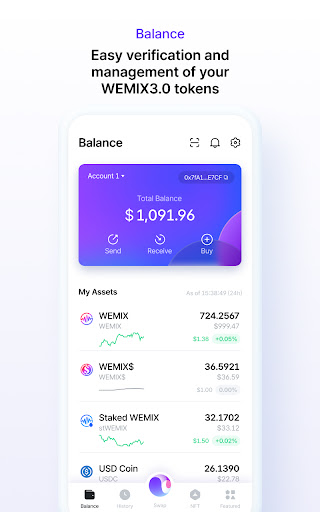 Screenshot WEMIX Wallet