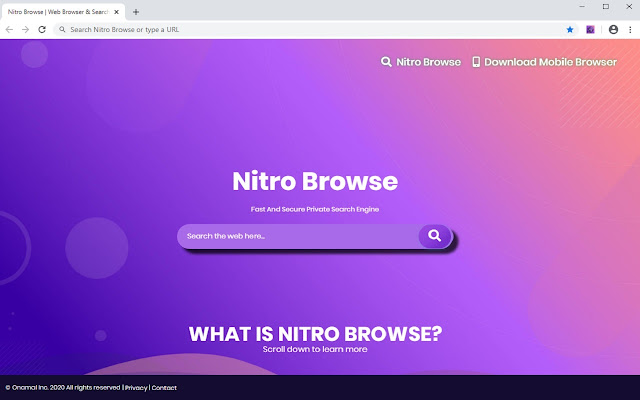 NitroBrowse: Private Search Engine & Homepage