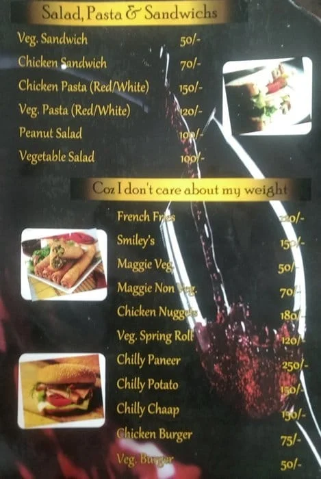 Cafe Cue Lounge menu 
