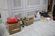 The seven boxes of donations delivered by NGO Hope SA Foundation to Adıyaman