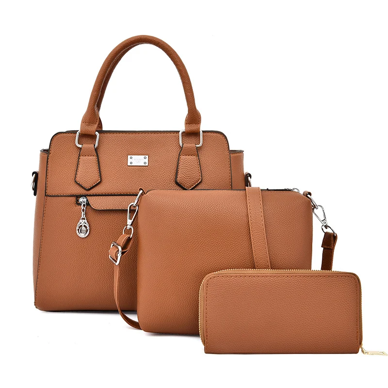 Fashionable and simple three-piece mother and child bag, wild, large-capacity female bag, perfect for everyday use and t