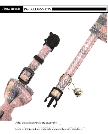 Title 5, British Cat Collar With Bell Plaid Bow. Stylish...