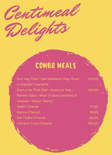 Centimeal Delights menu 