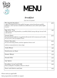 The Backyard Cafe menu 2