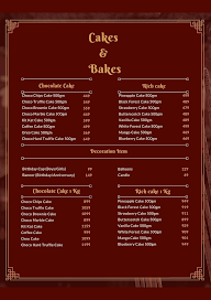 Cakes & Bakes menu 1