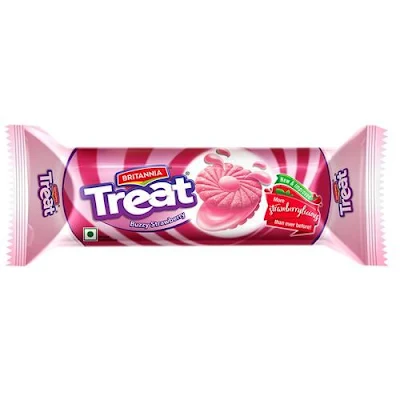 Britannia Treat Strawberry Cream Biscuits - 120 g