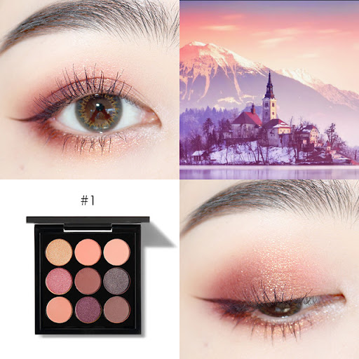 Title 7, Nine-color Eyeshadow Palette with pumpkin red, ...