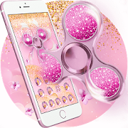 Fidget Spinner Pink Golden Sakura Theme  Icon