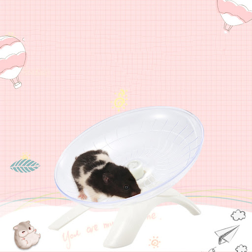 Title 2, Hamster Flying Disc Running Wheel, Silent Exerc...
