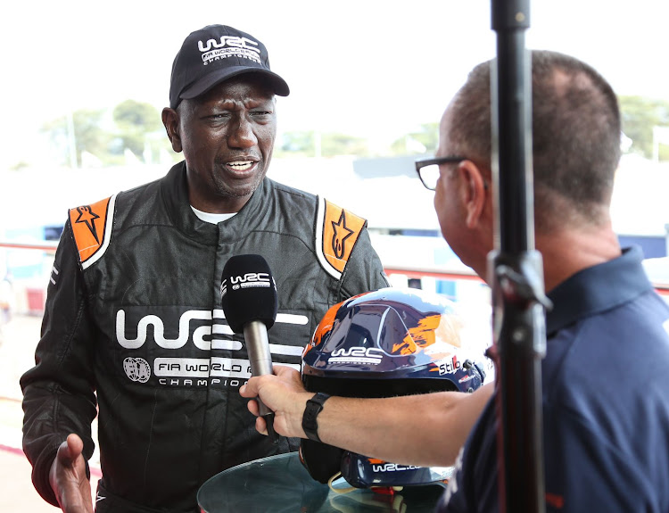 President William Ruto in an interview at the 2023 WRC Safari Rally in Naivasha on June 21, 2023.