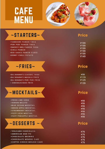 Da Dough's Pizza menu 