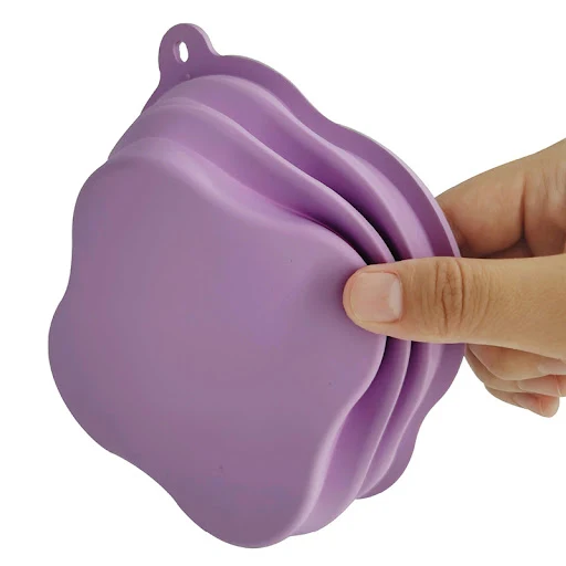 500ML Foldable Silicone Pet Bowl Portable Puppy Food Container Collapsible Feeder for Outdoor Camping Dog Accessories