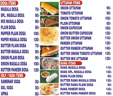 New South Indian Dosa menu 