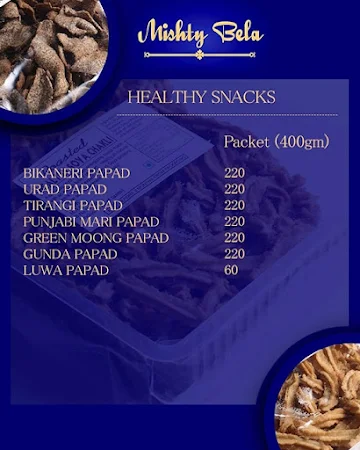 Mishty Bela menu 