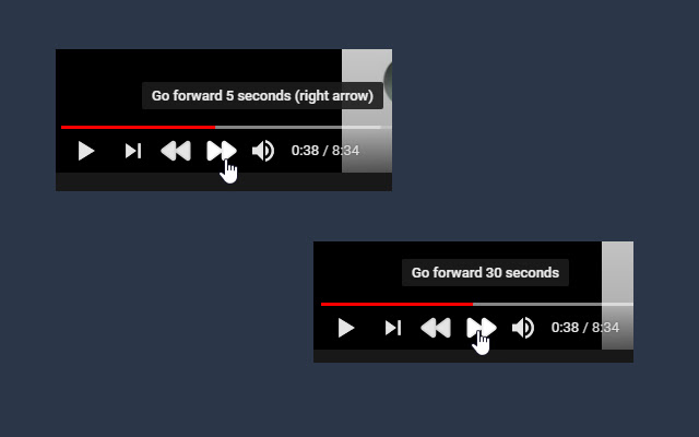 YouTube Rewind & Fast Forward Buttons chrome extension