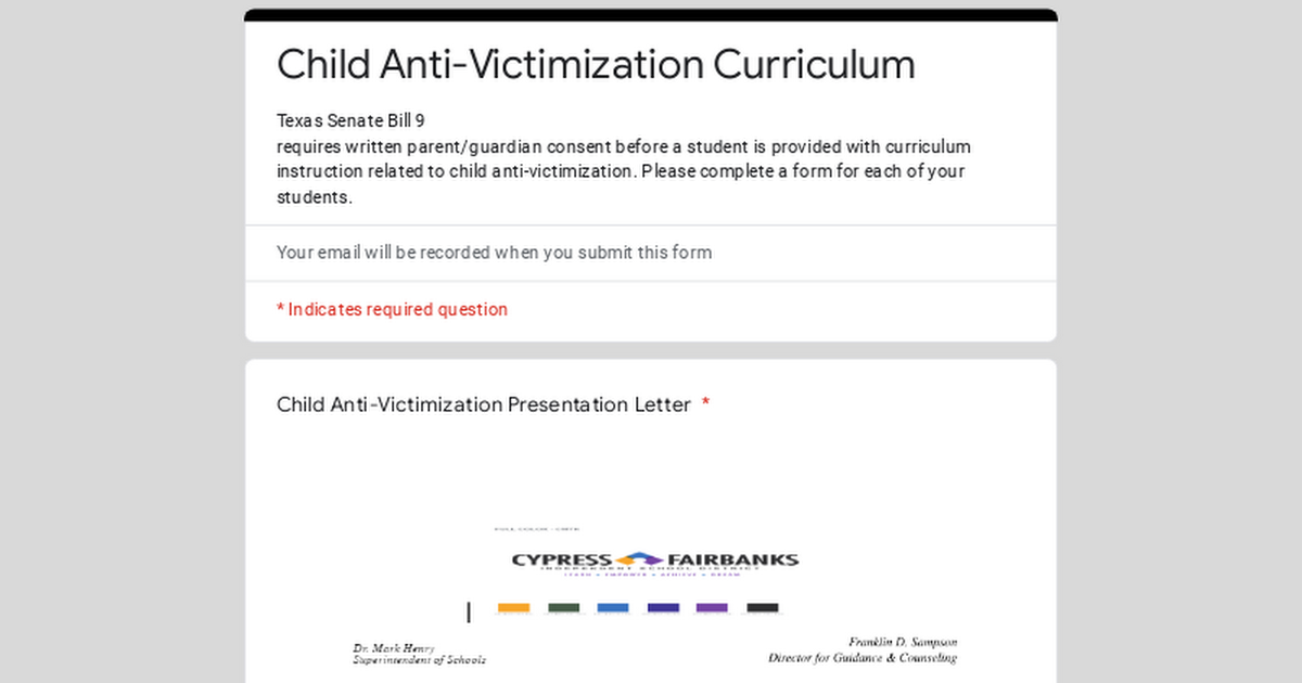 Child Anti-Victimization Curriculum