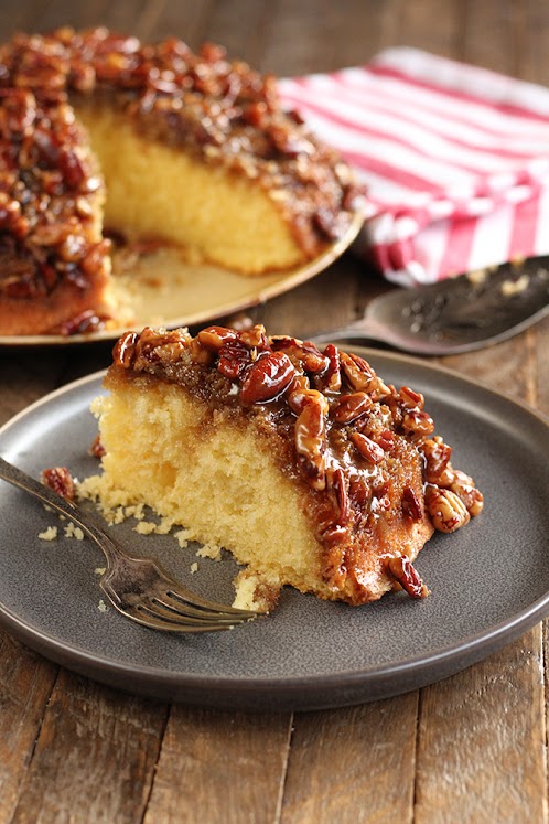 Caramel Pecan Upside-Down Cake